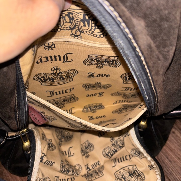 RARE Juicy Couture Velour Black Backpack with Leather Accents main image 14